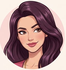 Portrait of the CurioBlush host, an animated character